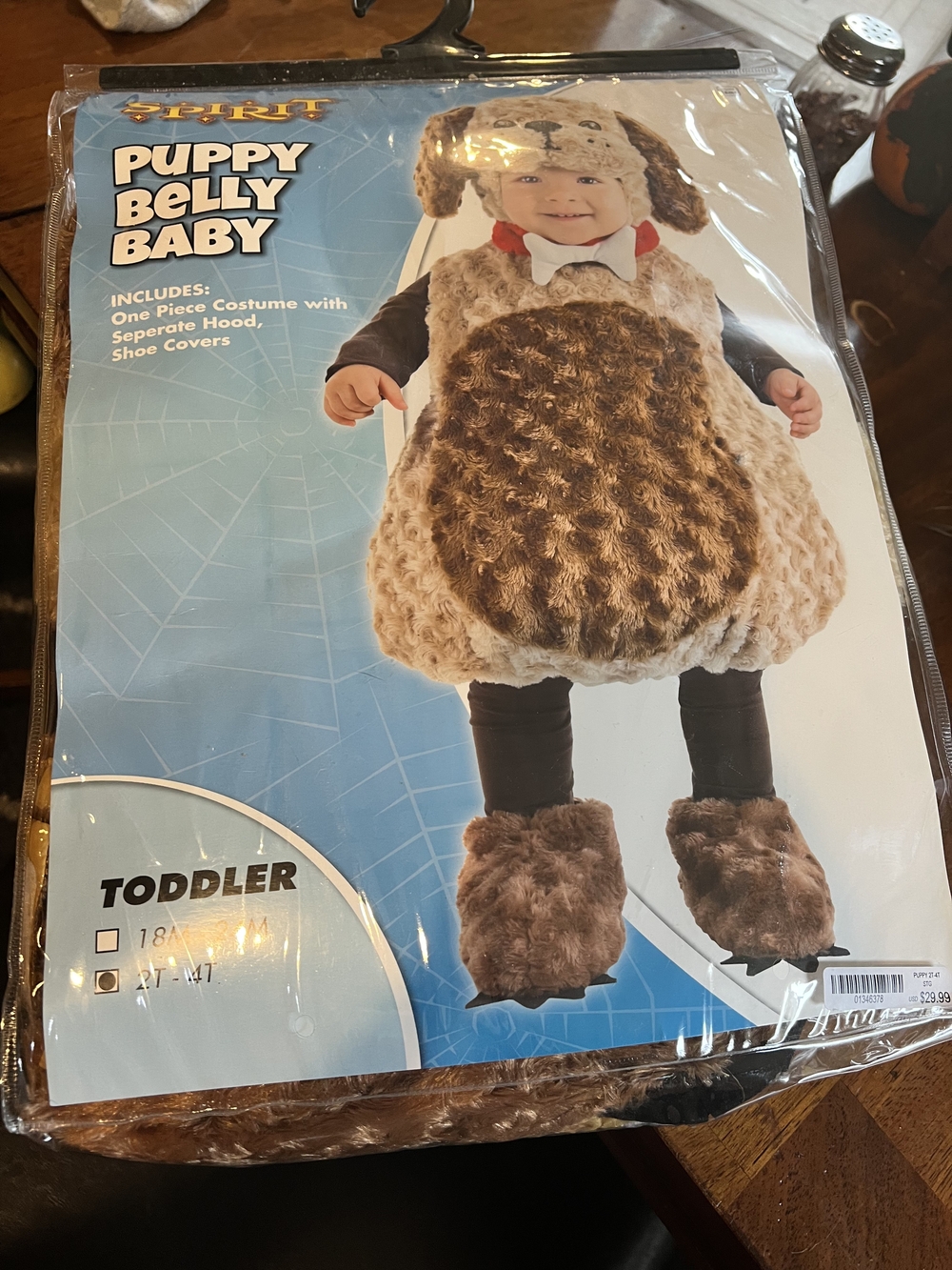 Spirit Puppy Belly Baby Toddler Hat & Costume Set - Brown, Cream, Red